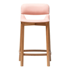 Leaf Barstool w/ Backrest - Seat Upholstered - Beech Pigment Frame
