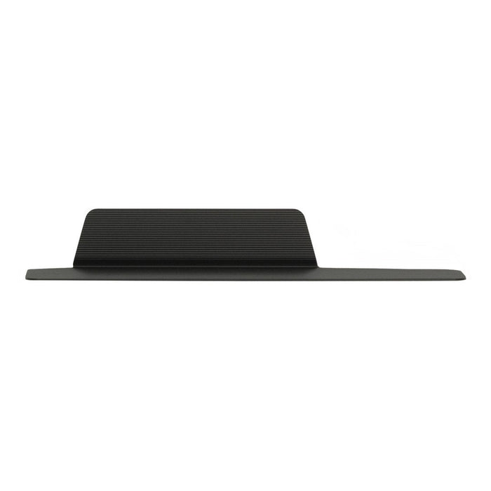 Sleek black desktop organizer with a smooth matte finish and minimalistic design, ideal for modern workspaces.