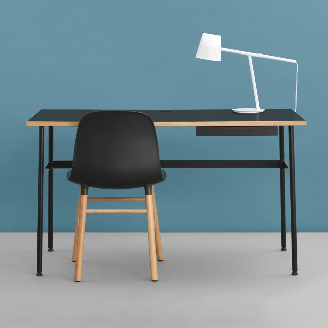 Small Modern Journal Desk from Norman Copenhagen Black with Chair