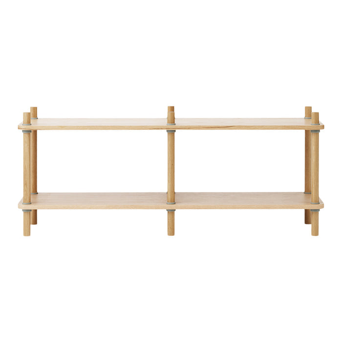 Light natural wood shelf with a minimalist design, featuring simple patterns and clean lines for a contemporary look.