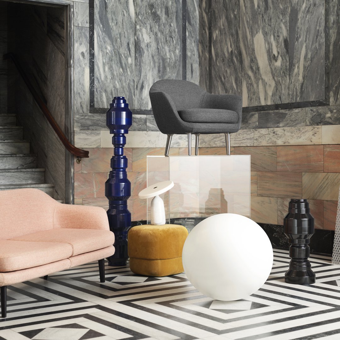 Circus Pouf in Velour