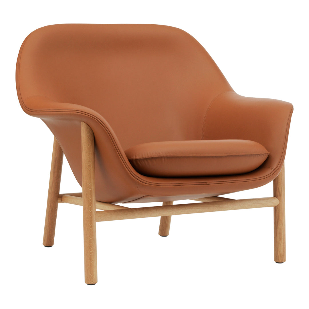 Drape Low Lounge Chair - Wood Legs