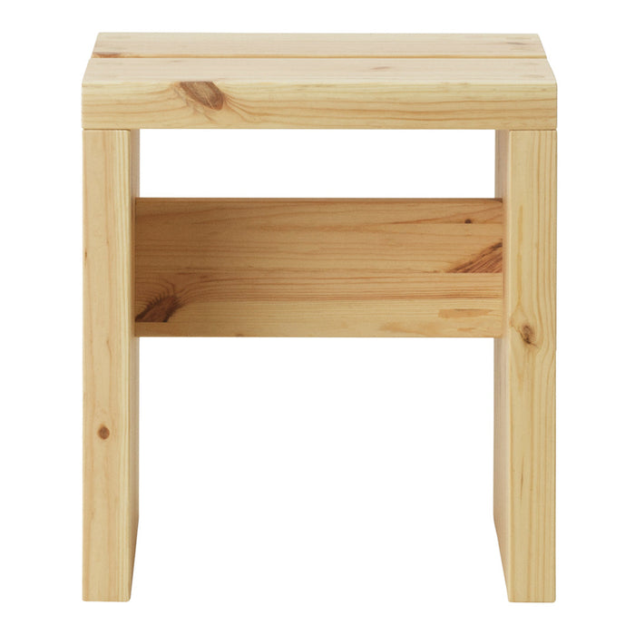 Light wood side table with natural grain pattern and a simple, modern design. Ideal for versatile decor styles.
