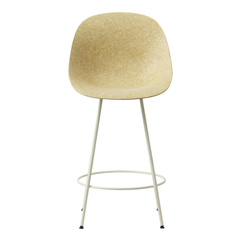 Beige speckled seat on metal frame, minimalist design with a sleek, modern look. Perfect for stylish home decor.