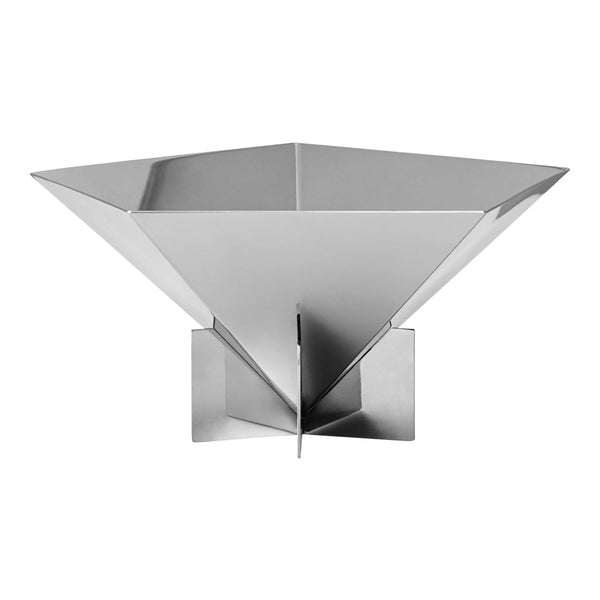 Sleek, silver stainless steel funnel with a geometric design and smooth, polished finish. Perfect for modern kitchens.