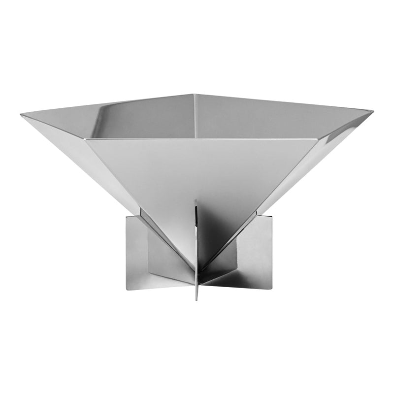 Sleek, silver stainless steel funnel with a geometric design and smooth, polished finish. Perfect for modern kitchens.