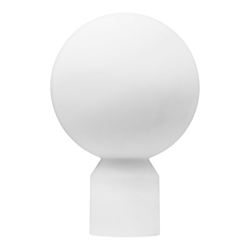 White spherical lamp with a smooth matte finish and minimalist design. Ideal for modern decor.
