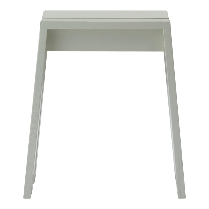 Modern white accent table with a sleek, minimal design and smooth finish. Perfect for contemporary decor styles.