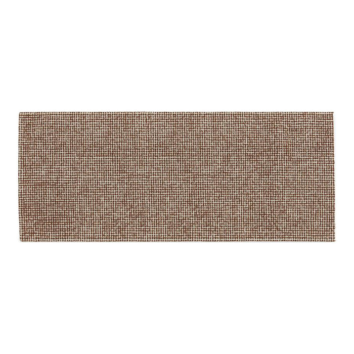 Textured brown area rug with a subtle pattern, perfect for adding warmth and style to any space.