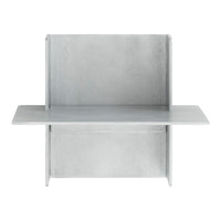 Light gray shelving unit with a smooth, minimalistic design and clean lines, perfect for modern decor.