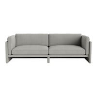 Light gray upholstered sofa with a clean, modern design and subtle texture. Ideal for stylish living spaces.