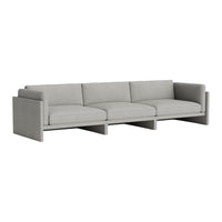 Light gray sectional sofa with a minimalist design and subtle fabric texture. Perfect for modern interiors.