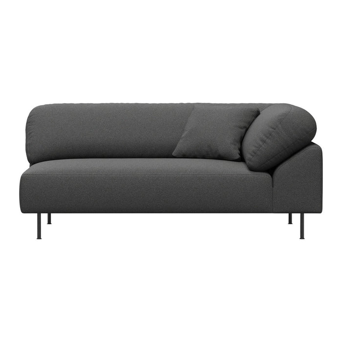 Stylish dark gray sofa with sleek upholstery and textured pattern, perfect for modern living spaces.