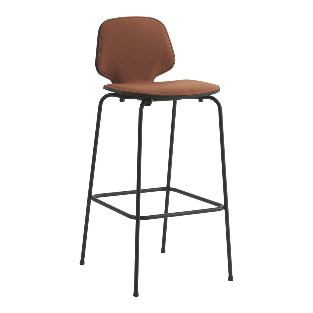My Chair Bar/Counter Stool - Black Metal Base - Front Upholstered