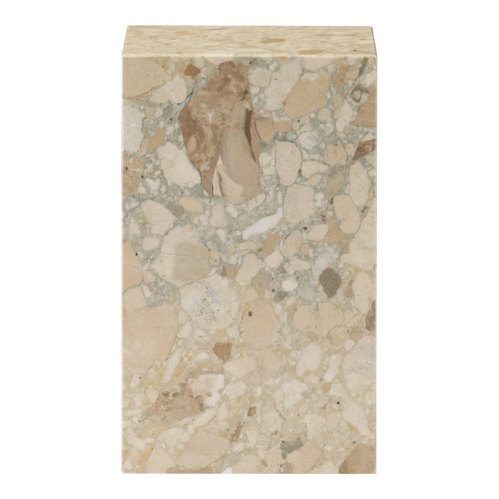 Light beige block with subtle speckles and natural stone patterns in creamy tones and hints of gray.