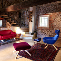 X Big Footrest - Wood Base - Upholstered