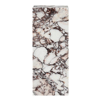 White marble with brown and gray veining in an intricate, natural pattern. Stylish and modern design for various decor.
