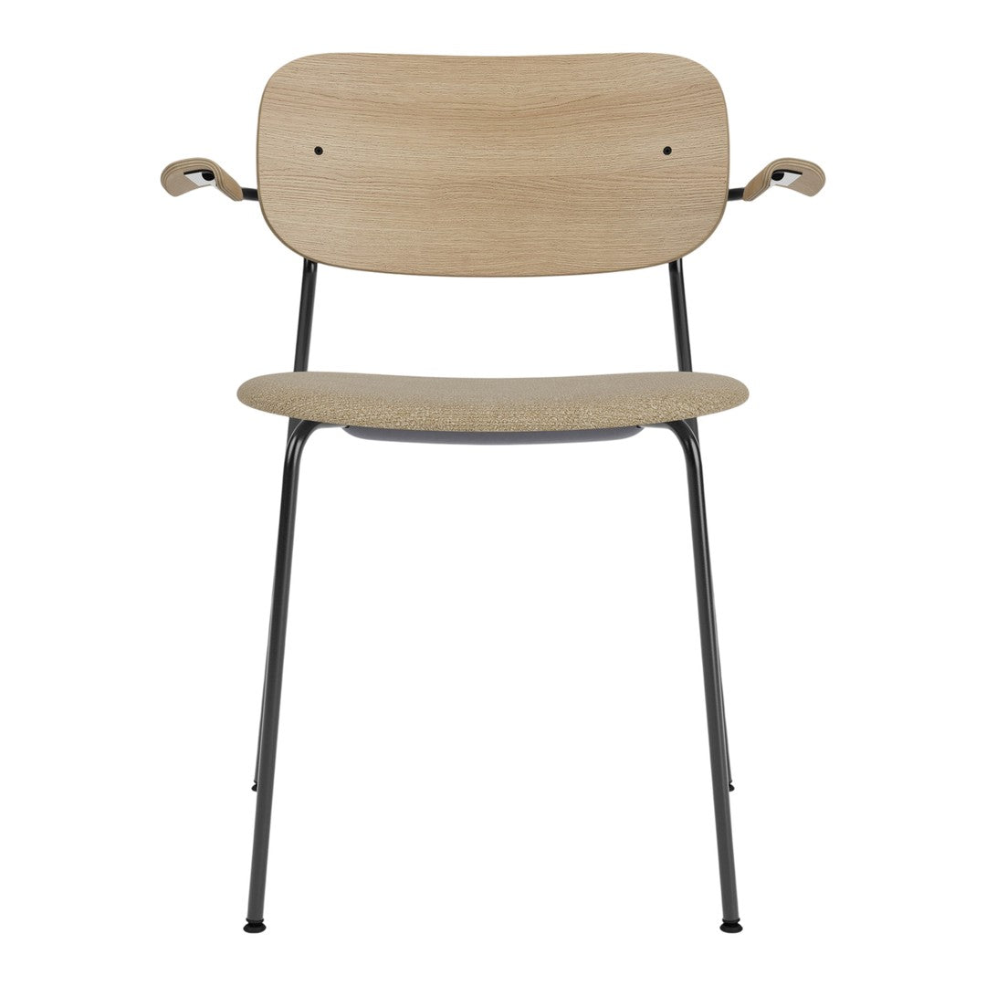 Natural wood finish with sleek black metal legs, showcasing a modern and minimalist design.