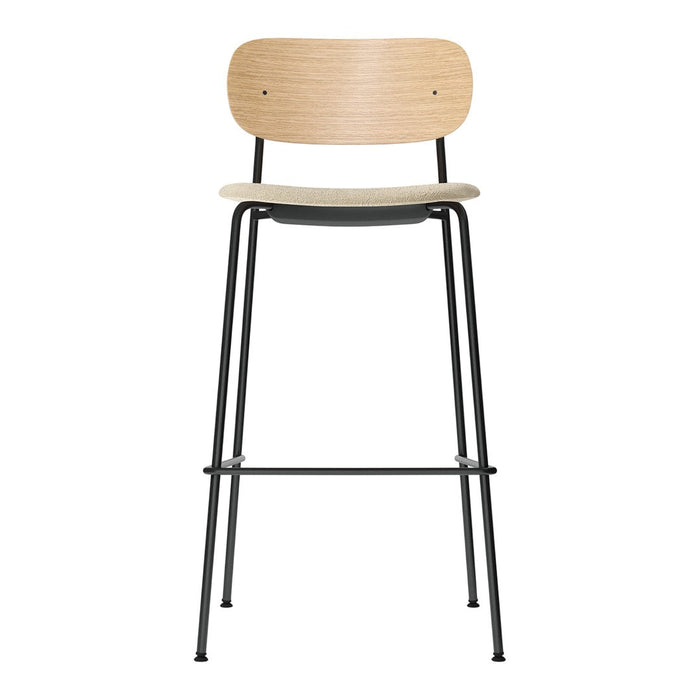 Natural wood grain with a light finish and sleek black metal legs, featuring a minimalist design.