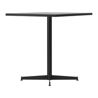 Black square dining table with a sleek matte finish and minimalistic design. Perfect for modern interiors.