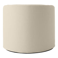 Beige textured pouf with a rounded shape and subtle pattern, perfect for modern décor accents.