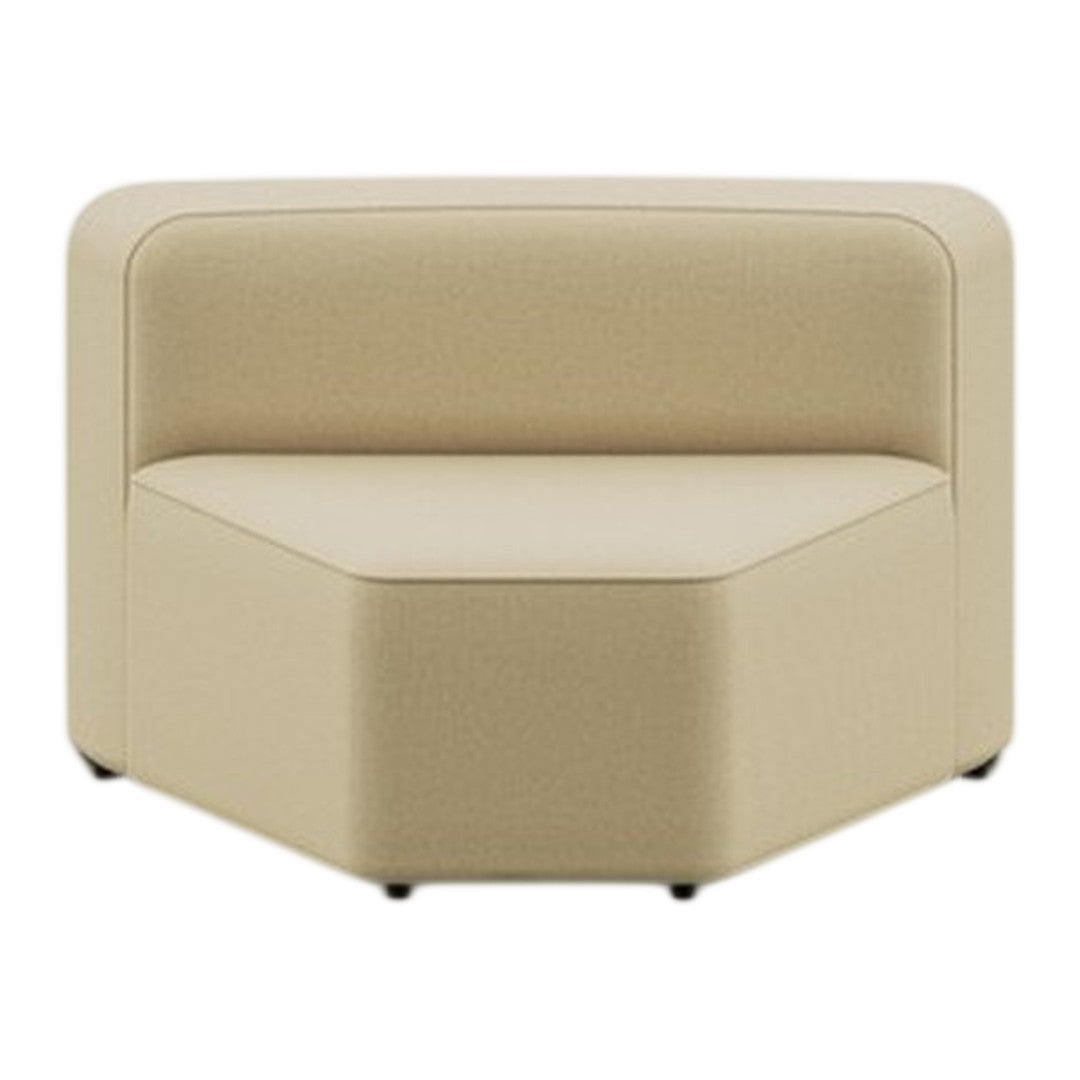 Beige sectional sofa with smooth, modern lines and a contemporary, minimalist design. Perfect for stylish interiors.