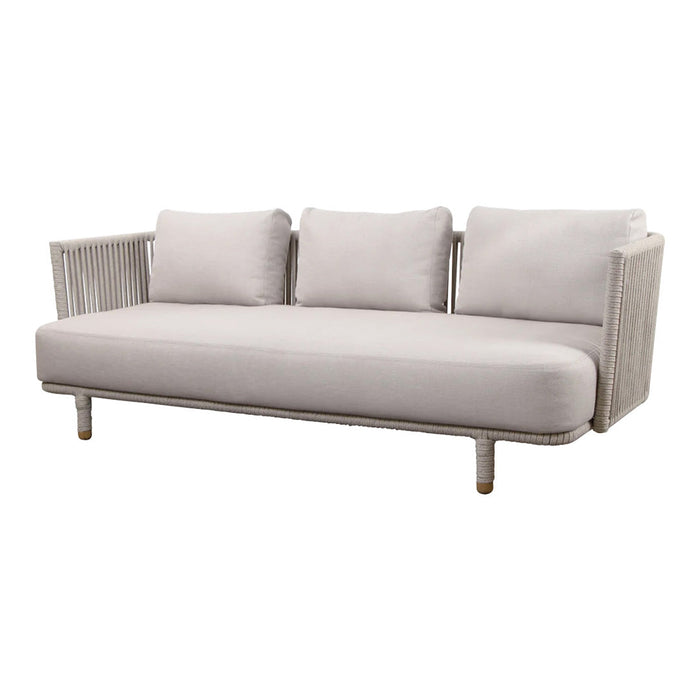 Light gray three-seater sofa with textured fabric and a modern minimalistic design. Perfect for contemporary spaces.