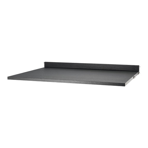Sleek black shelf with a smooth surface and minimalist design, perfect for modern decor.