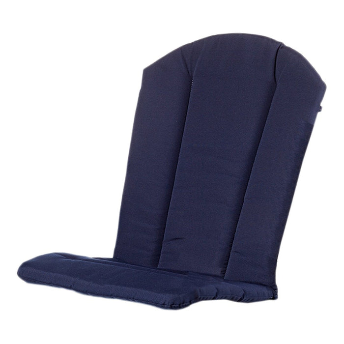Navy blue cushioned chair with a sleek, contoured design for comfort and support. Perfect for stylish seating.
