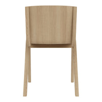Natural wood finish chair in light oak color, featuring a smooth surface and minimalist design with clean lines.