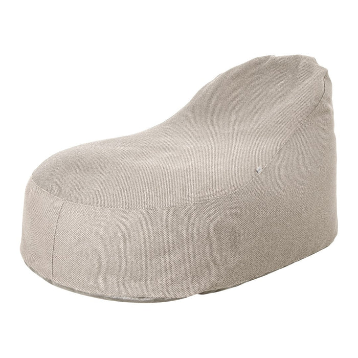 Light beige bean bag chair with a smooth, contemporary design, perfect for modern living spaces.