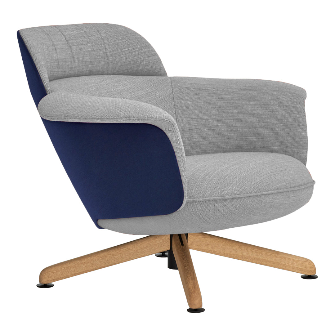 Ulis 2152G Lounge Chair w/ Low Frame - 4-Star Swivel Wood Base