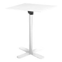 White square table with a sleek, minimalist design and a smooth glossy finish. Ideal for modern decor.