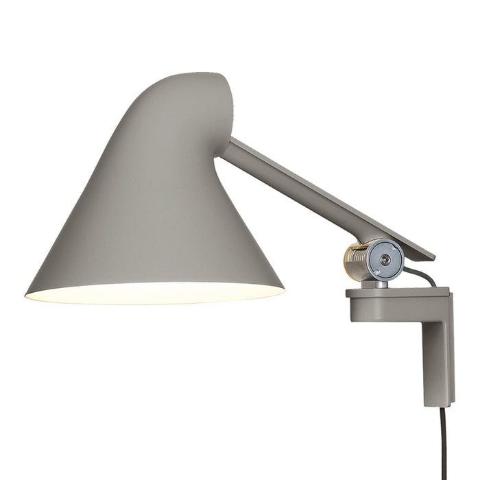 Modern gray wall lamp with a sleek, minimalist design and smooth, matte finish. Ideal for contemporary decor.