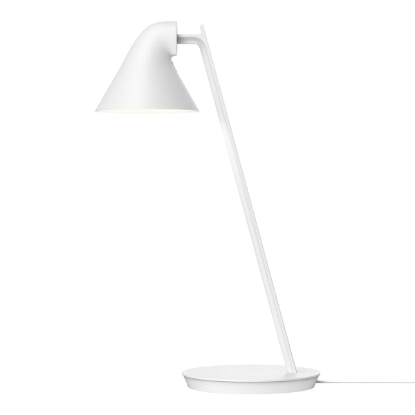 Sleek white desk lamp with a minimalist design and smooth, modern finishes. Perfect for any contemporary space.
