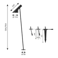 Black floor lamp with sleek design and modern geometric patterns; ideal for contemporary decor.