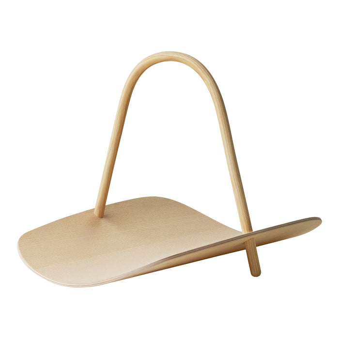 Natural wood design with a smooth finish and minimalist curved lines, perfect for modern decor.