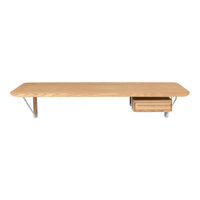 Light wood coffee table with smooth surface and simple design, featuring a single drawer in a natural finish.