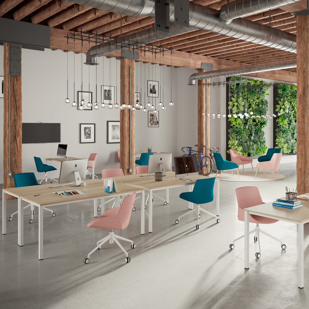 Noom Series 30 Armchair w/ French Seams - 4-Star Swivel Base w/ Casters