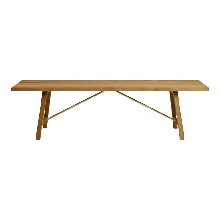 Natural wood dining table with a smooth, light finish and simple, clean lines. Ideal for modern or rustic decor.