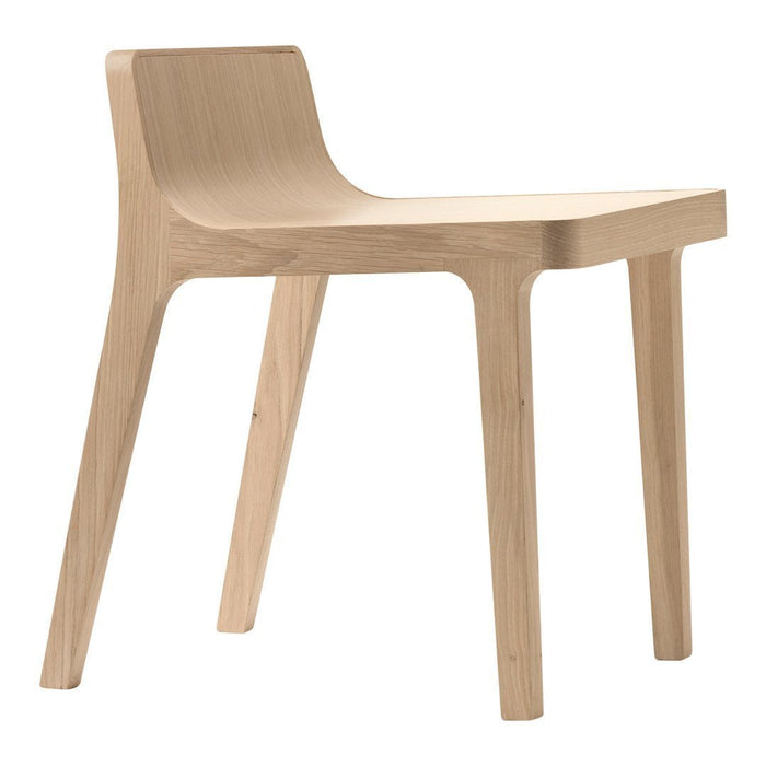 Natural wood chair in light beige with a smooth, minimalist design, showcasing clean lines and a contemporary look.