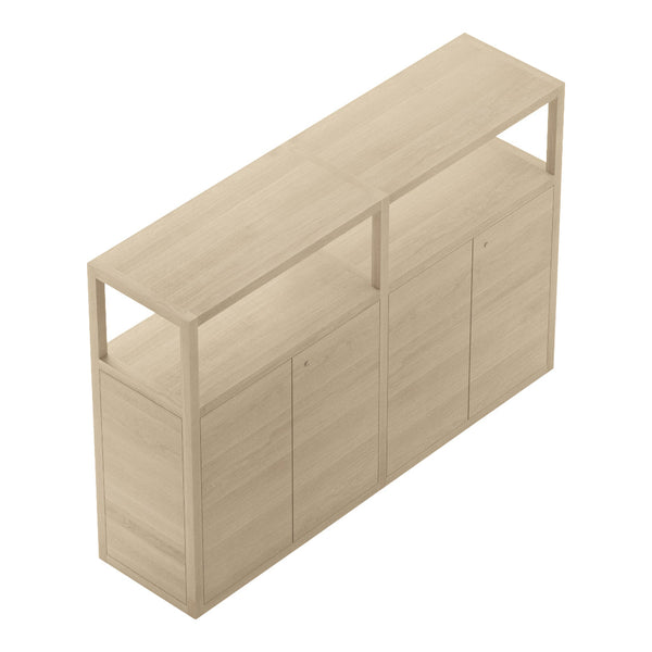 Light wood sideboard with a smooth finish, featuring a minimalist design and clean lines. Perfect for modern decor.