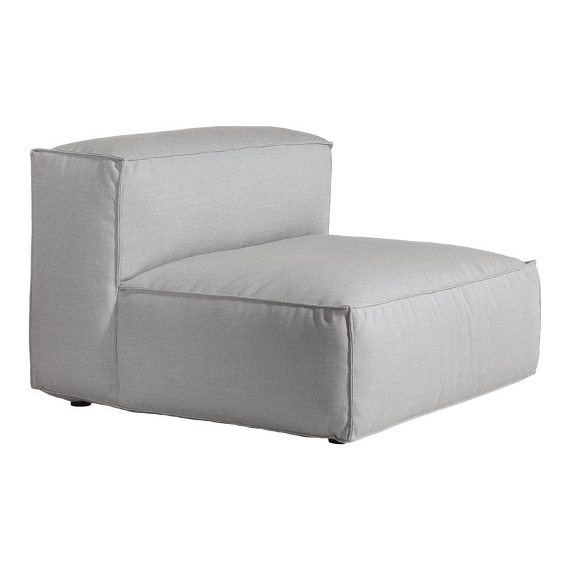 Light gray, modern accent chair with a simple, geometric design and soft, textured fabric. Ideal for contemporary spaces.