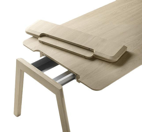 Light oak wood finish with sleek, minimalist design and smooth, curved edges for a modern aesthetic.