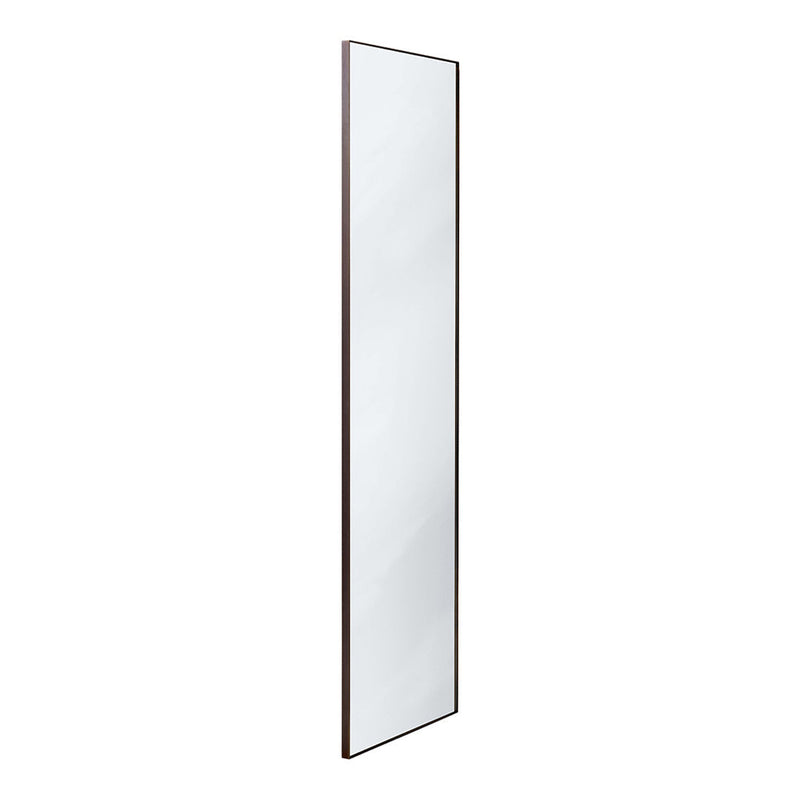 Full-length mirror with sleek silver frame and a minimalist, modern design against a white background.
