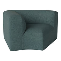 Teal corner sofa with subtle textured pattern, perfect for modern interior decor.