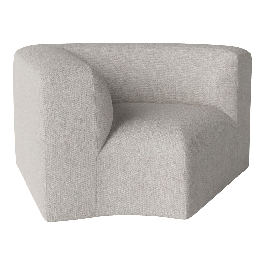 Sophisticated light gray textured sofa with a modern curved design and soft, subtle patterns. Perfect for contemporary spaces.