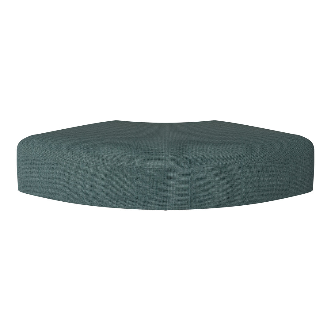 Teal curved cushion with a subtle textured pattern, perfect for stylish seating or decor accents.