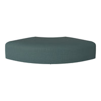 Teal curved cushion with a subtle textured pattern, perfect for stylish seating or decor accents.