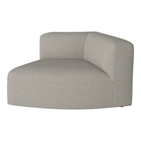 Light gray curved accent chair with a subtle textured pattern, perfect for modern living spaces.